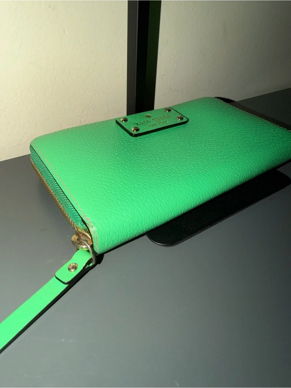 kate spade Zip-Around wallet in bright Green